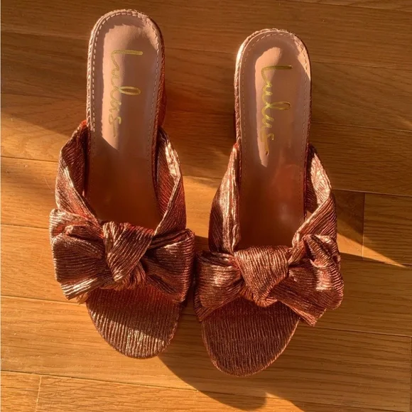 New! Lulus Bronze Bow Mules - Picture 5 of 5